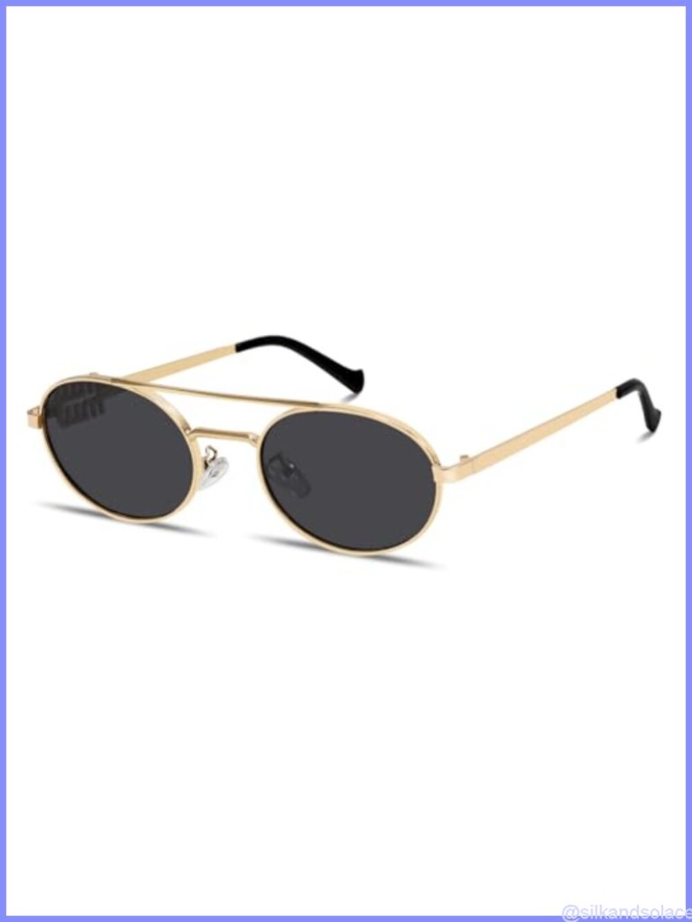 Retro Oval 90s Sunglasses UV400 Full Frame Lightweight Metal Women